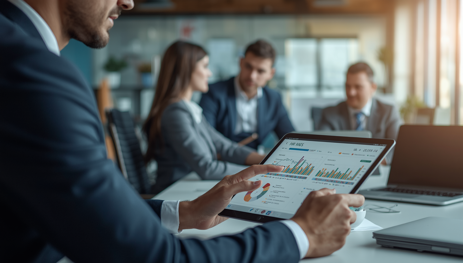 Neste chat temporário eu não consigo gerar a imagem diretamente. Para criar a imagem pronta, abra um chat normal e use este prompt exato: Capa de blog horizontal 16:9, fotografia realista e profissional, ambiente corporativo brasileiro, líder de RH em primeiro plano analisando indicadores em notebook sobre riscos psicossociais, equipe diversa ao fundo em escritório moderno, sensação de estratégia, prevenção e cuidado organizacional, contexto de saúde mental no trabalho, clima executivo, iluminação natural, aparência premium editorial, movimento real como foto espontânea, sem pose artificial, sem estética de banco de imagem, sem jaleco, sem estetoscópio, sem expressão dramática, tons neutros e corporativos, composição limpa com espaço negativo para título Use este nome no arquivo: `nr-1-riscos-psicossociais-rh-saude-mental-trabalho.jpg` Alt text: `RH analisando riscos psicossociais e ações de saúde mental no ambiente de trabalho`